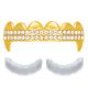 Men's Iced Out Vampire Dracula Fangs 14k Gold Plated Top Teeth Grillz