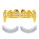 Vampire GRILLZ Teeth Fangs 14k Gold Plated Bling Top Upper Teeth Dracula