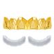 Men's Fashion Hip Hop Square Cut Plain Gold & Silver Plated Bottom Teeth 