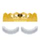 Hip Hop Square Cut Plain 14k Gold Plated Top Teeth Grillz  L054 G EX1