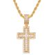 Hip Hop Gold / Silver Plated Cross Pendant with 20 inch Rope Chain Necklace