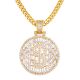Bling Bling Dollar Medallion Pendant with 24 inch Chain Necklace 