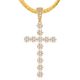 Full CZ Gold Plated Cross Pendant with 20 inch Miami Cuban Chain 