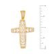 Men's Full CZ Cross Pendant with 20 inch Rope Chain