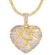 Gold / Silver Tone Broken Heart Pendant with 20 inch Tennis Chain 