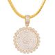 Gold Plated Bling Bling Shiny Medallion with 20 inch Miami Cuban Chain 
