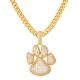 Men's Puppy Paw Foot Print Bling Bling Pendant with 24 inch Cuban Chain Necklace