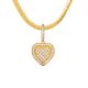 WOMEN'S GOLD PLATED CZ HEART PENDANT 20 INCH Miami Cuban CHAIN NECKLACE