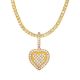 Women's Iced Out Heart Pendant with 20 inch Tennis Chain Necklace 