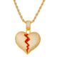 Rapper The Remedy Broken Heart Pendant 20 inch Rope Chain Necklace 