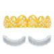 Men's Gold Plated TOP Iced Out CZ Mouth Caps Teeth Grillz SET L615 G