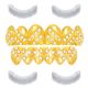 Men's Gold Plated TOP & Bottom Iced Out CZ Mouth Caps Teeth Grillz SET LS615 G