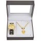 Men's Hip Hop Iced Bling Gold Plated Watch Basketball Pendant Chain SET 