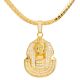 Men's Stoned Gold Plated Egyptian Pharaoh Pendant 24 inch Chain Necklace
