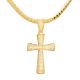 Men's Iced Out CZ Cross Gold Plated Pendant 20 inch Miami Chain Necklace