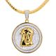 Two Tone Plated Bling Bling Gold Jesus Round Medallion Pendant 24 inch Miami Cuban Chain