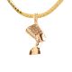 Egyptian Queen Nefertiti Pendant 20 inch Miami Cuban Chain Necklace