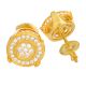 Men's Hip Hop Gold Plated Icy 3D Round Screw Back Stud Earrings
