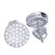 Men's Iced Out Silver Plated 9 mm 3D Round Screw Back Stud Earrings