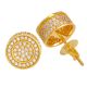Men's Iced Out Gold / Silver / Two Tone Micro Pave 10 mm 3D Round Screw Back Earrings 