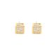 Men's Gold Silver Plated 6 mm 3D Square Screw Back Stud Earrings
