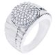Rapper Iced Out Silver Plated Hand Set CZ Band Round Top Pinky Men's Rings 