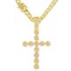 Rapper Heavy Large Iced Out Cross Pendant 30 inch Safety Lock Cuban Chain Necklace