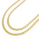 Men's Solid Yellow Gold Plated 6 mm Cuban Double Chain Necklace 22 inch / 26 inch 2pc Set