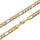 Men's 14K Gold Plated 6 mm   24 inch Cut Figaro Link Chain Necklace