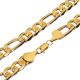 Solid Heavy Men's 14K Gold Plated 12 mm 24 inch Cut Figaro Link Chain Necklace
