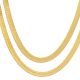 Men's Bling 14K Gold Plated 9 mm 24 / 30 inch Double Herringbone Chain Necklace