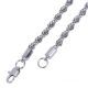 Silver Plated 4 mm 20 / 24 / 30 inches Rope Chain Necklace 