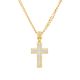 Men's Gold Plated Cross Pendant with 20 inch Cuban Chain Necklace 