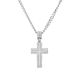 Men's Silver Plated Cross Pendant with 20 inch Cuban Chain Necklace 