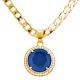 Men's Hip Hop Blue Green Ruby CZ Pendant 20 in / 22 in Cuban Chain Necklace