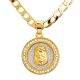 Men's Fashion Mini Jesus Medallion Pendant 20 inch / 22 inch Cuban Chain Necklace