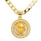 Men's Mini Egyptian Pharaoh Medallion Pendant 20 inch / 22 inch Cuban Chain
