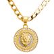 Men's Lion Head CZ Mini Medallion Pendant 20 inch / 22 inch Cuban Chain Necklace