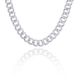 Men's Hip Hop Silver Plated 12 mm Stone Cuban Link Safety Lock Choker Chain 20 inch
