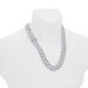 Heavy 20 mm Cuban Link Chain 24 inch Choker Hip Hop Choker Iced Out Silver Plated Necklace