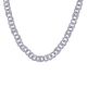 Men's Silver Plated Bling Bling Stone Figaro Chain Necklace