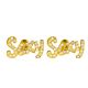 Men's Women's Gold / Silver Plated Micro Pave CZ Sexy Sign Push Back Earrings