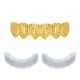 Iced Out 4 Open Face Grillz Hip Hop Gold Tone Bottom Teeth S 622 G