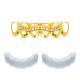 Rapper Iced Out 6 Open Face Grillz Gold Tone Bottom Teeth S 626 G