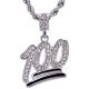 Men's Hip Hop Fashion Iced Out Mini Emoji 100 Pendant 24 inch Rope Chain Necklace