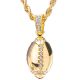 Men's Gold / Silver Plated Iced Out Football Pendant Rope Chain 24 inch Necklace