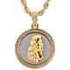 Men's Gold / Silver Plated Iced Out Medallion Jesus Pendant 24 inch Chain