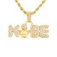 KOBE Basketball HOOP Gold Tone Pendant 24 inch Rope Chain Necklace