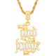 Men's Gold Tone Iced Out Only GOD Judge Pendant 24 Inch Necklace