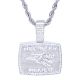 Men's Silver Tone Iced Out Hecho En Mexico Pendant 24 Inch Chain Necklace